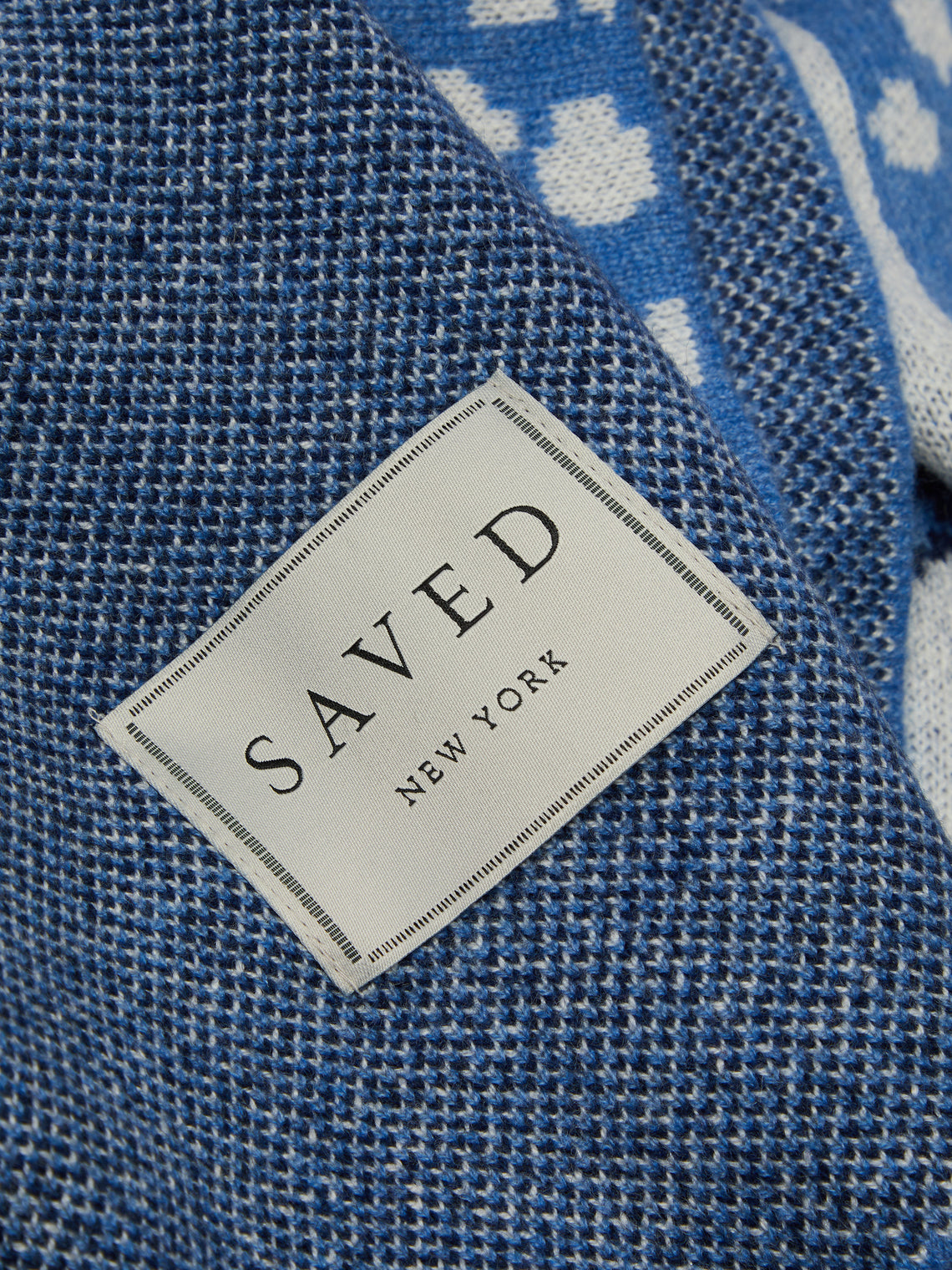 Saved NY - Je Suis Ta Fleur Cashmere Blanket - Blue - ABASK