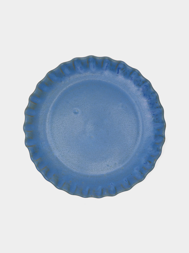 Perla Valtierra - Hand-Glazed Ceramic Dinner Plates (Set of 4) - Blue - ABASK - 