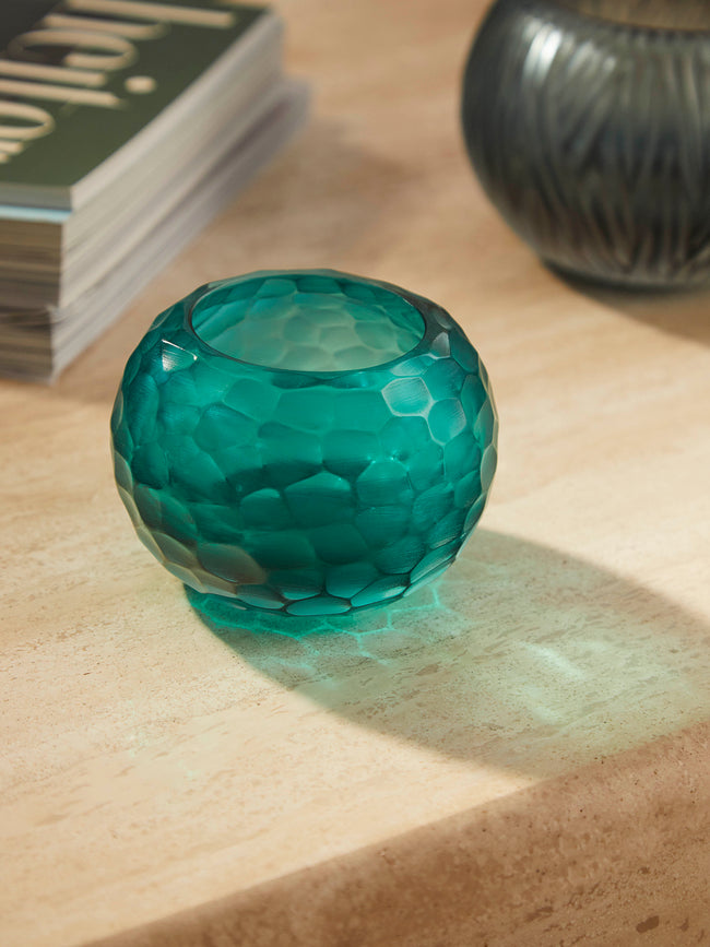 Micheluzzi Glass - Bocia Acqua Murano Glass Vase - Teal - ABASK