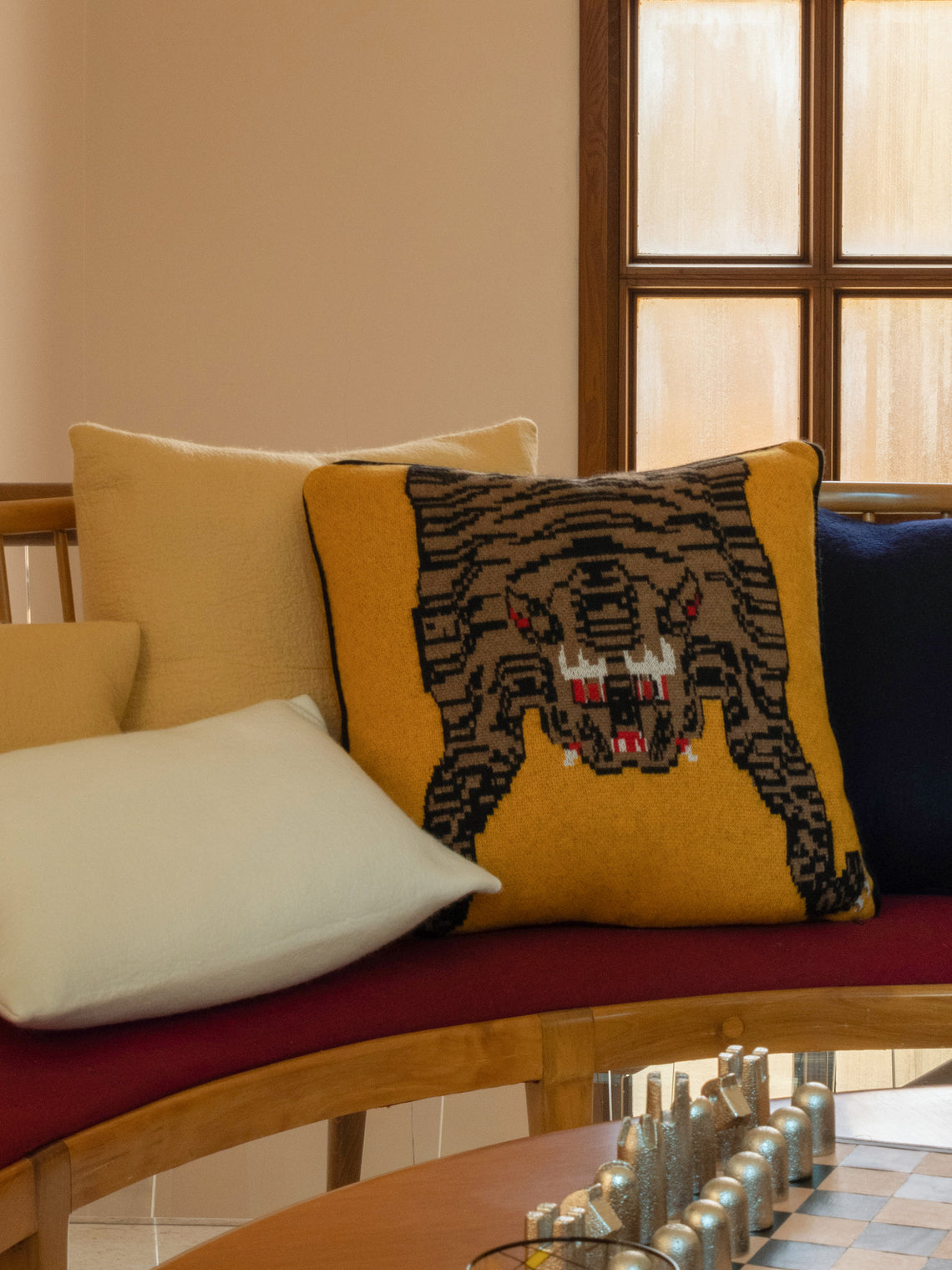 Rose Uniacke - Small Felted Cashmere Cushion - Gold - ABASK