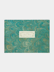 Giannini Firenze - Hand-Marbled Guest Book - Green - ABASK - 