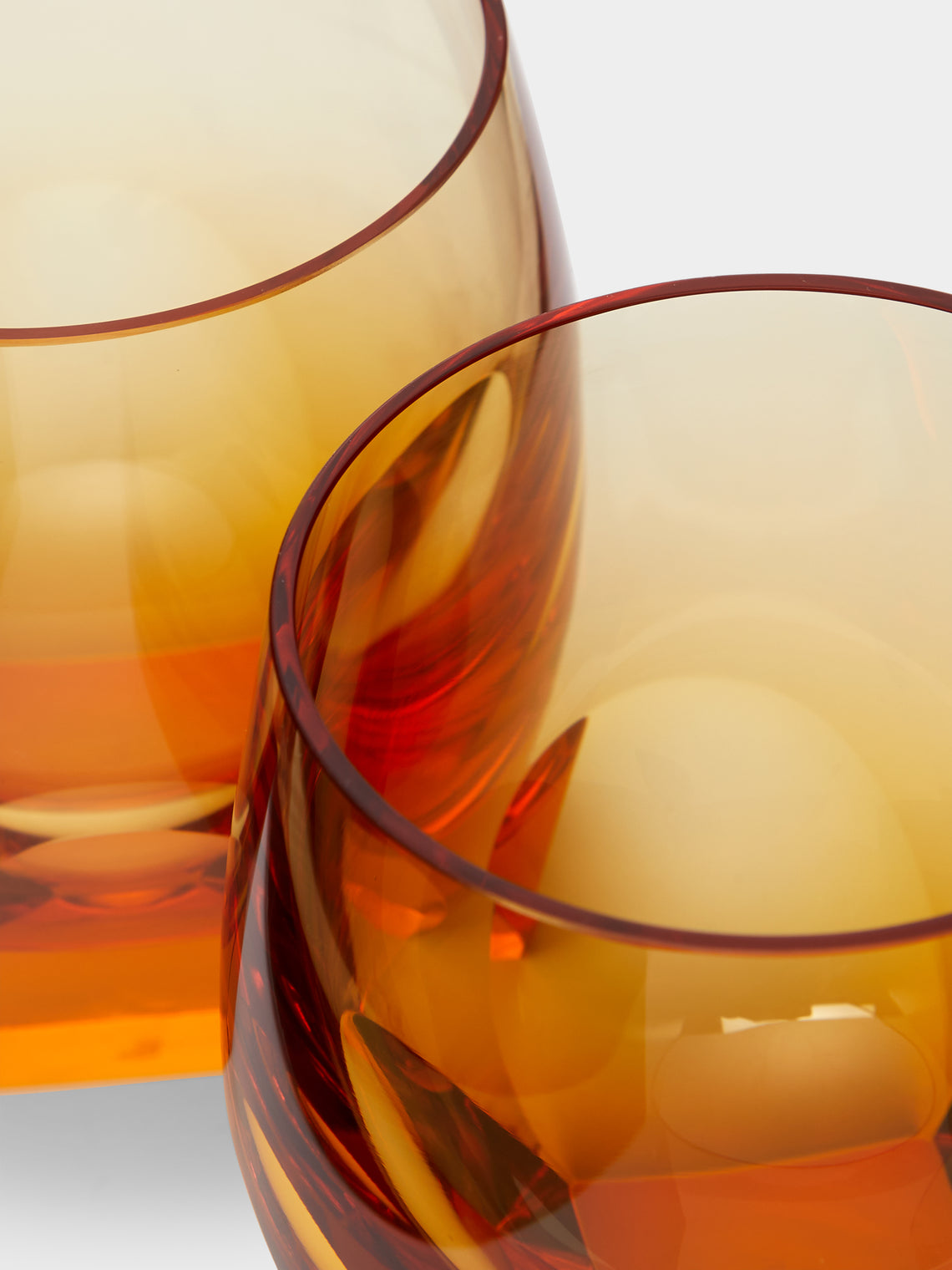 Moser - Bar Hand-Blown Crystal Whiskey Glasses (Set of 2) - Orange - ABASK