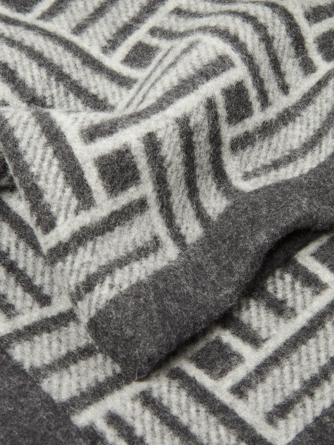 Johnstons of Elgin - Basket Weave Wool Blanket - Grey - ABASK