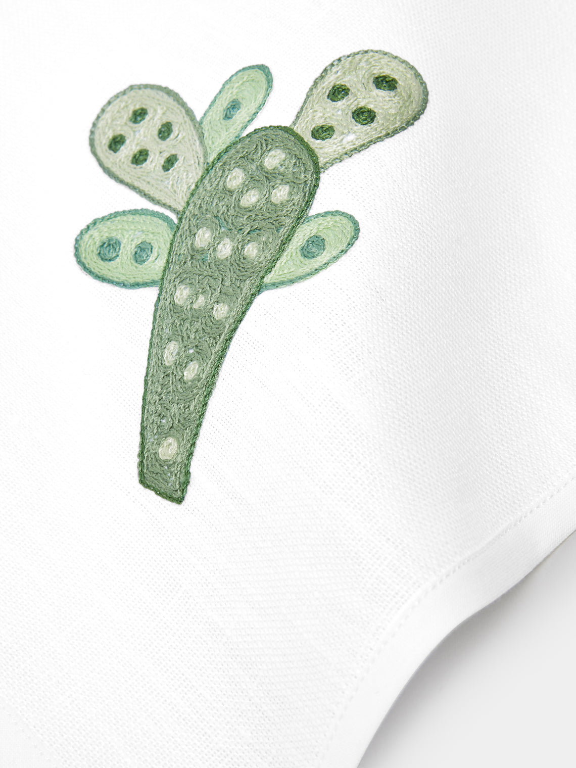Loretta Caponi - Cactus Hand-Embroidered Linen Placemats and Napkins (Set of 2) - Multiple - ABASK