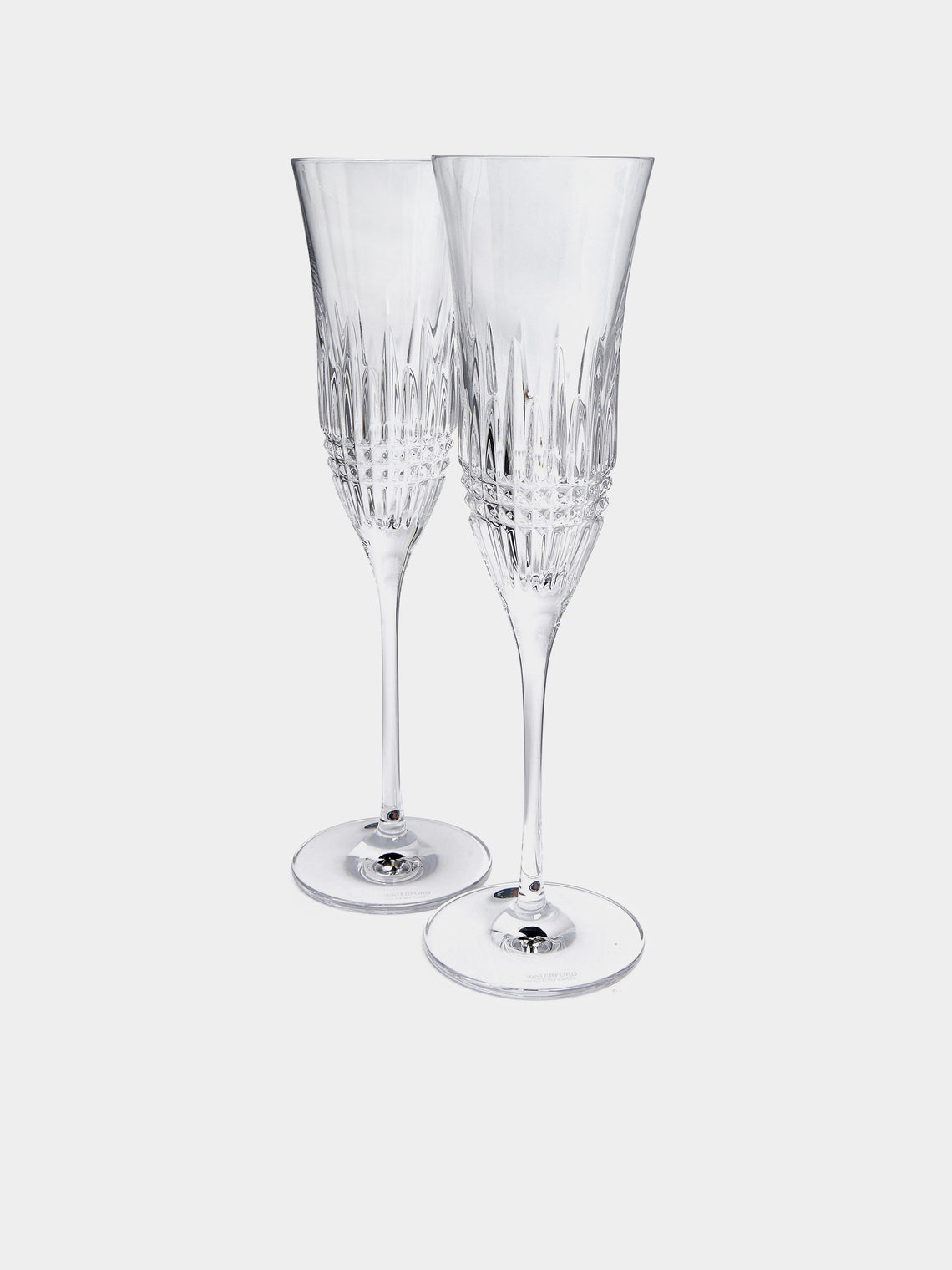 Waterford - Lismore Cut Crystal Champagne Flutes (Set of 2) - Clear - ABASK