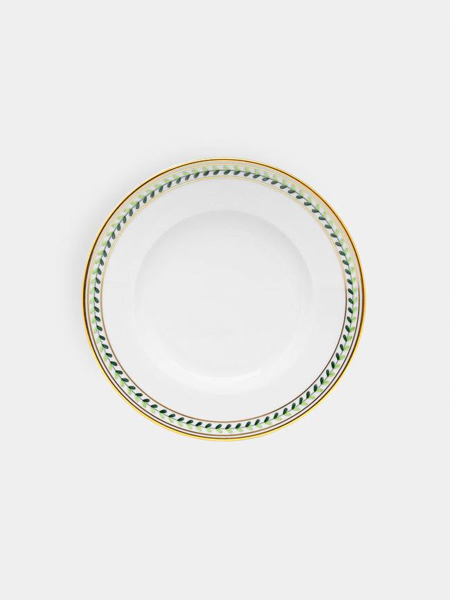 Augarten - Leafed Edge Hand-Painted Porcelain Bread Plate - White - ABASK - 
