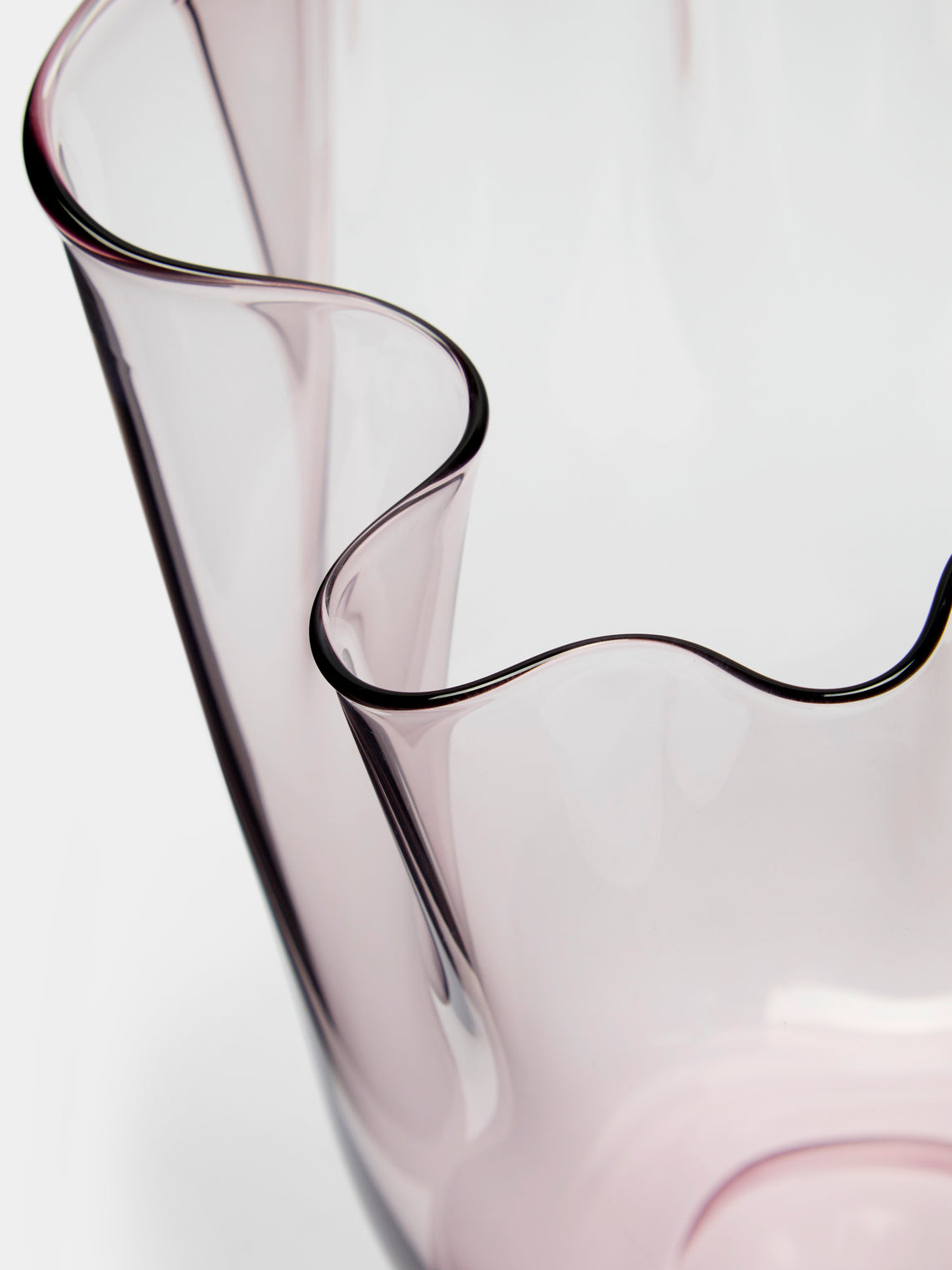 Venini - Fazzoletto Medium Murano Glass Vase - Pink - ABASK
