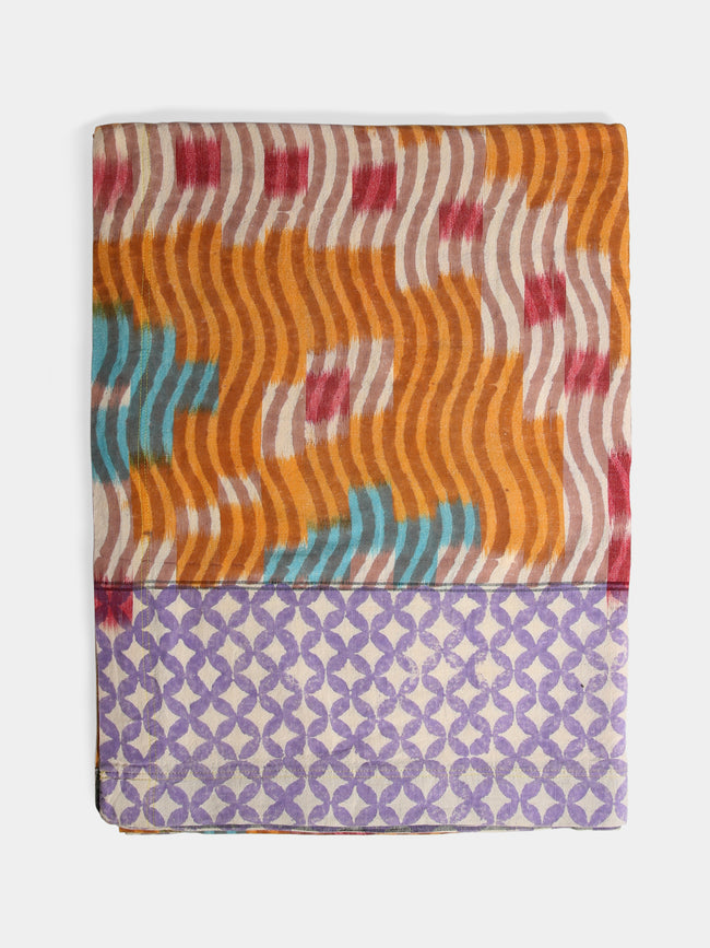 Gregory Parkinson - Sunset Wave Block-Printed Cotton Tablecloth - Multiple - ABASK - 