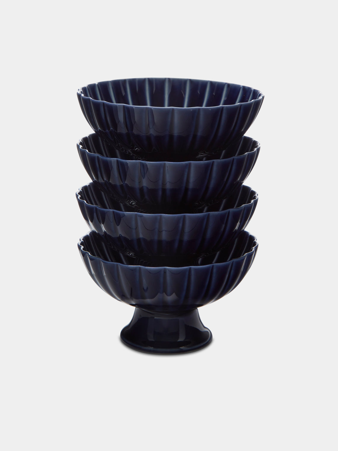 Kaneko Kohyo - Giyaman Urushi Ceramic Dessert Cups (Set of 4) - Blue - ABASK