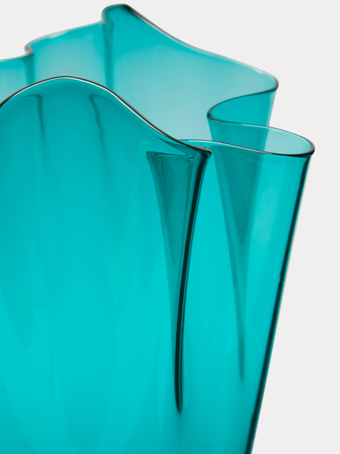 Venini - Fazzoletto Large Murano Glass Vase - Green - ABASK