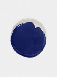 Pottery & Poetry - Hand-Glazed Porcelain Side Plates (Set of 4) - Blue - ABASK - 