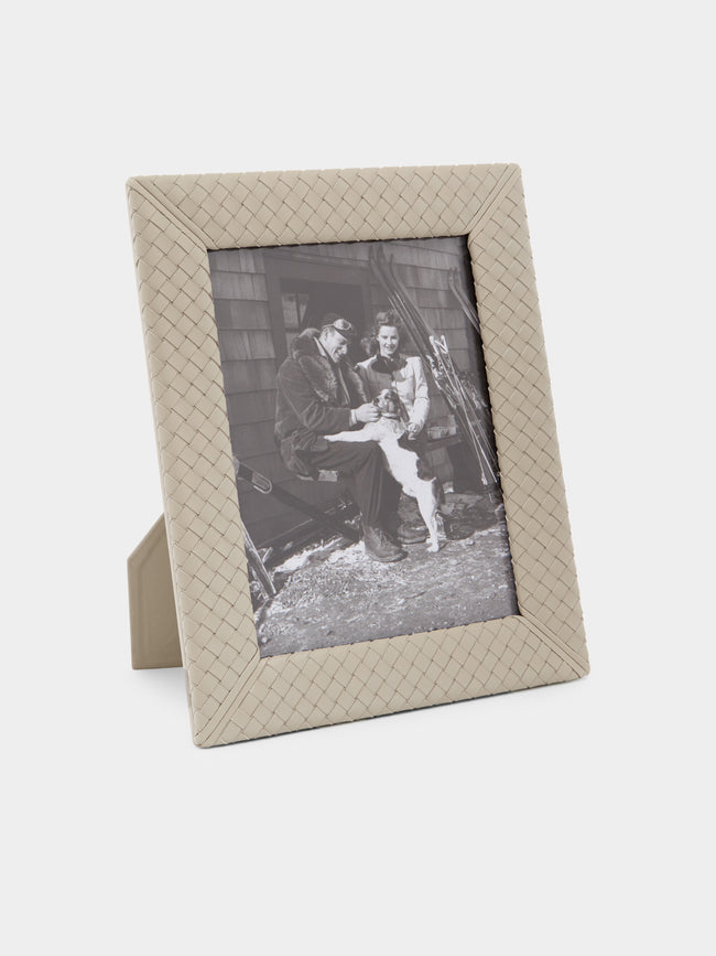 Riviere - Woven Leather Photo Frame - Grey - ABASK - 