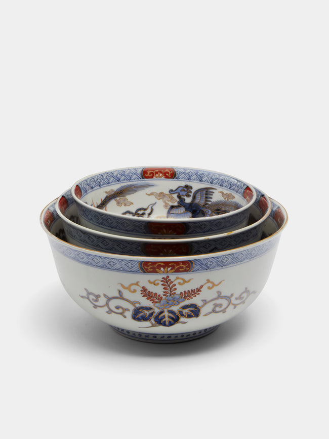 Antique and Vintage - 1900-1915 Japanese Imari Porcelain Bowl (Set of 3) - Multiple - ABASK