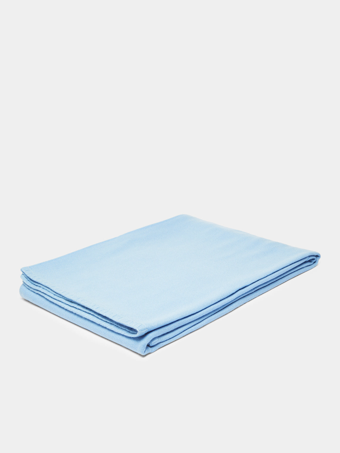 Denis Colomb - Blanket Stitch Cashmere Blanket - Light Blue - ABASK