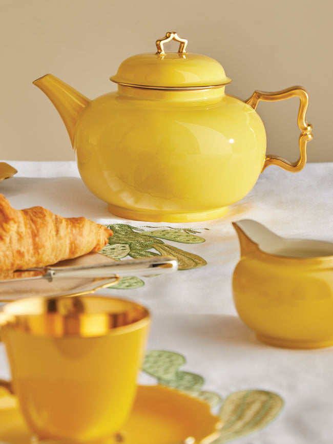 Augarten - Belvedere Porcelain Hand-Painted Teapot - Yellow - ABASK