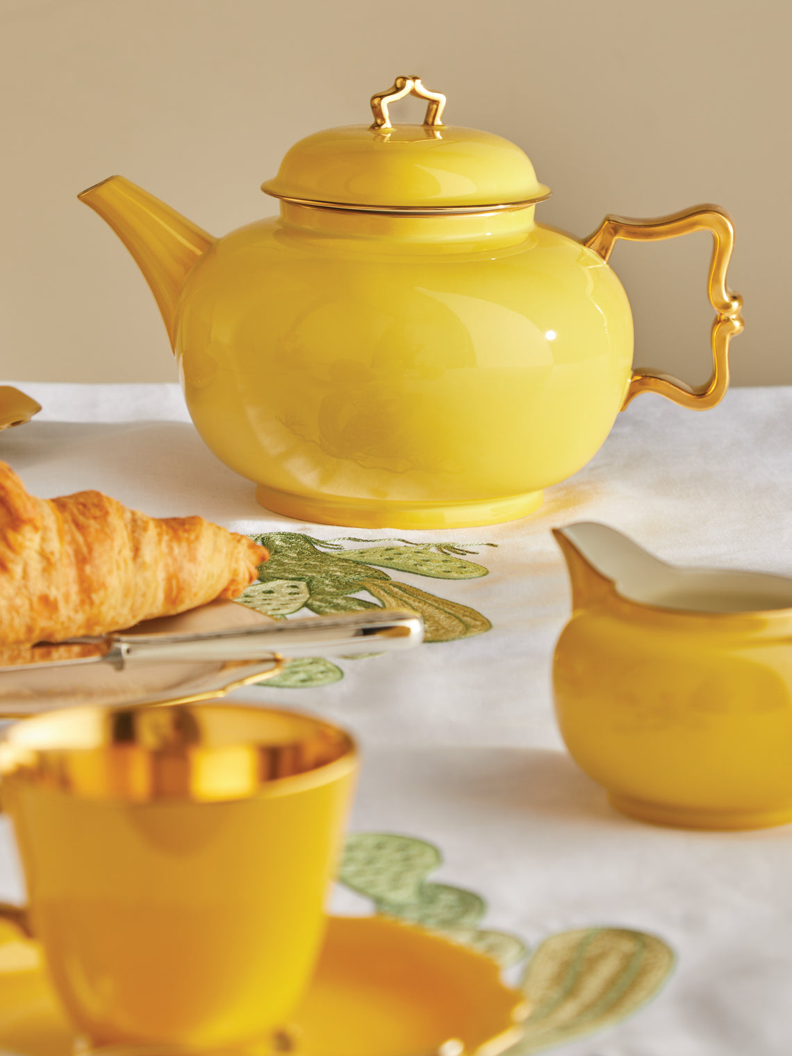 Augarten - Belvedere Hand-Painted Porcelain Teapot - Yellow - ABASK