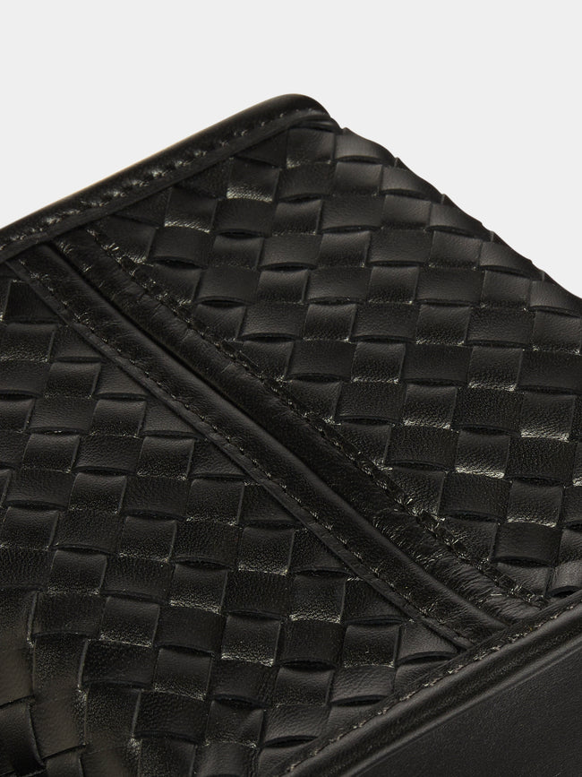 Riviere - Woven Leather Tissue Box - Black - ABASK
