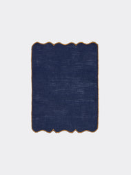 Los Encajeros - Valver Embroidered Linen Cocktail Napkins (Set of 6) - Blue - ABASK - 
