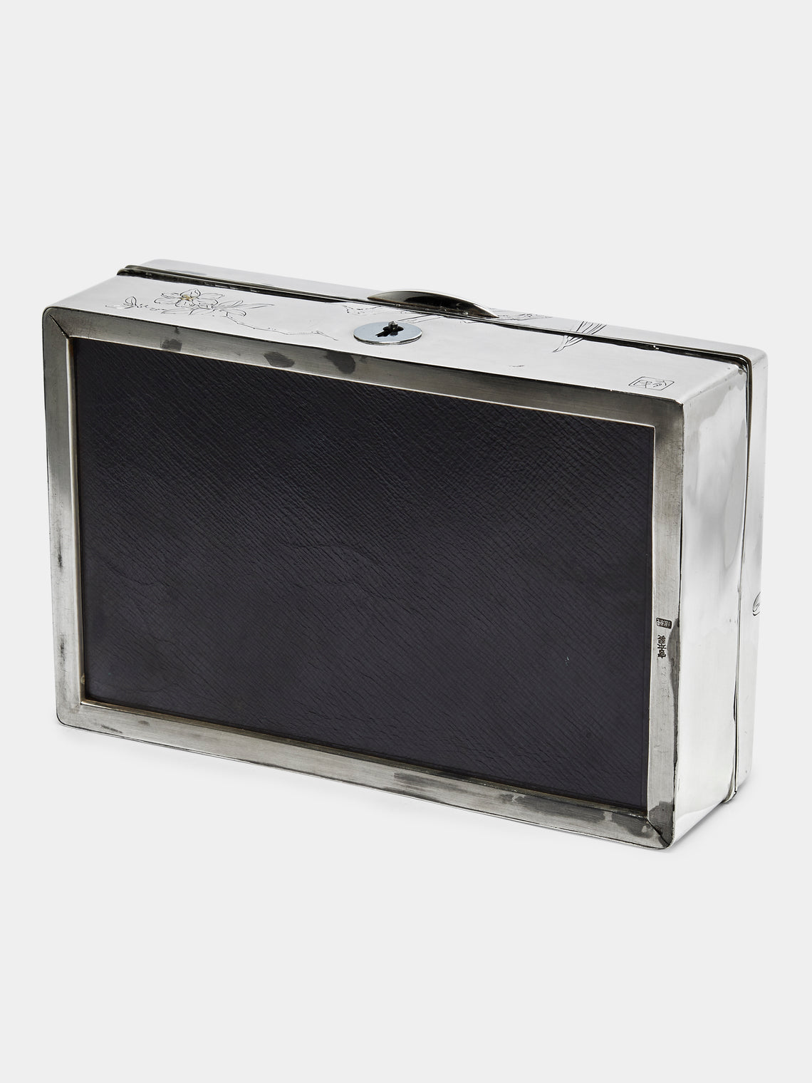 Antique and Vintage - Mid-Century Japanese Sterling Silver and Gold Embossed Cigar Box -  - ABASK