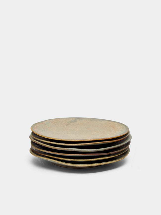 Mervyn Gers Ceramics - Hand-Glazed Ceramic Side Plates (Set of 6) - Beige - ABASK