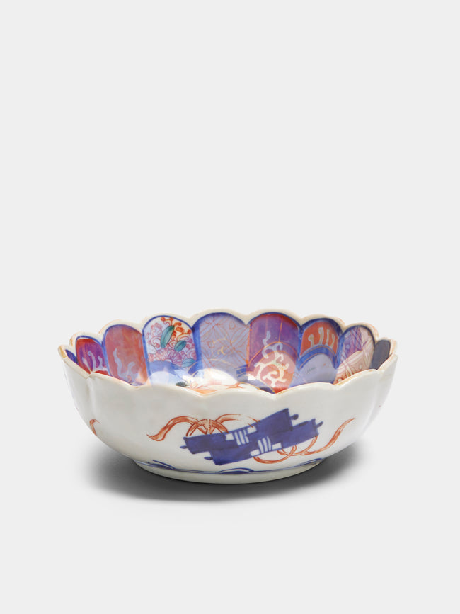 Antique and Vintage - Japanese Imari Fluted Ceramic Bowl (Set of 6) - Multiple - ABASK - 