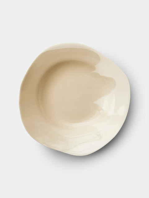 Pottery & Poetry - Hand-Glazed Porcelain Pasta Plates (Set of 4) - White - ABASK - 