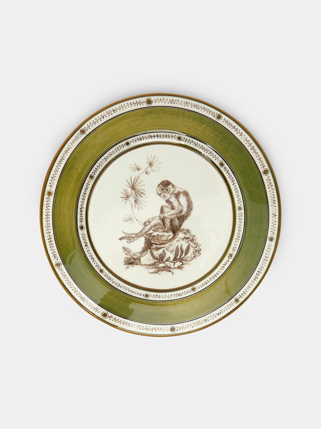 Laboratorio Paravicini - Monkeys Ceramic Dinner Plates (Set of 6) - Green - ABASK - 