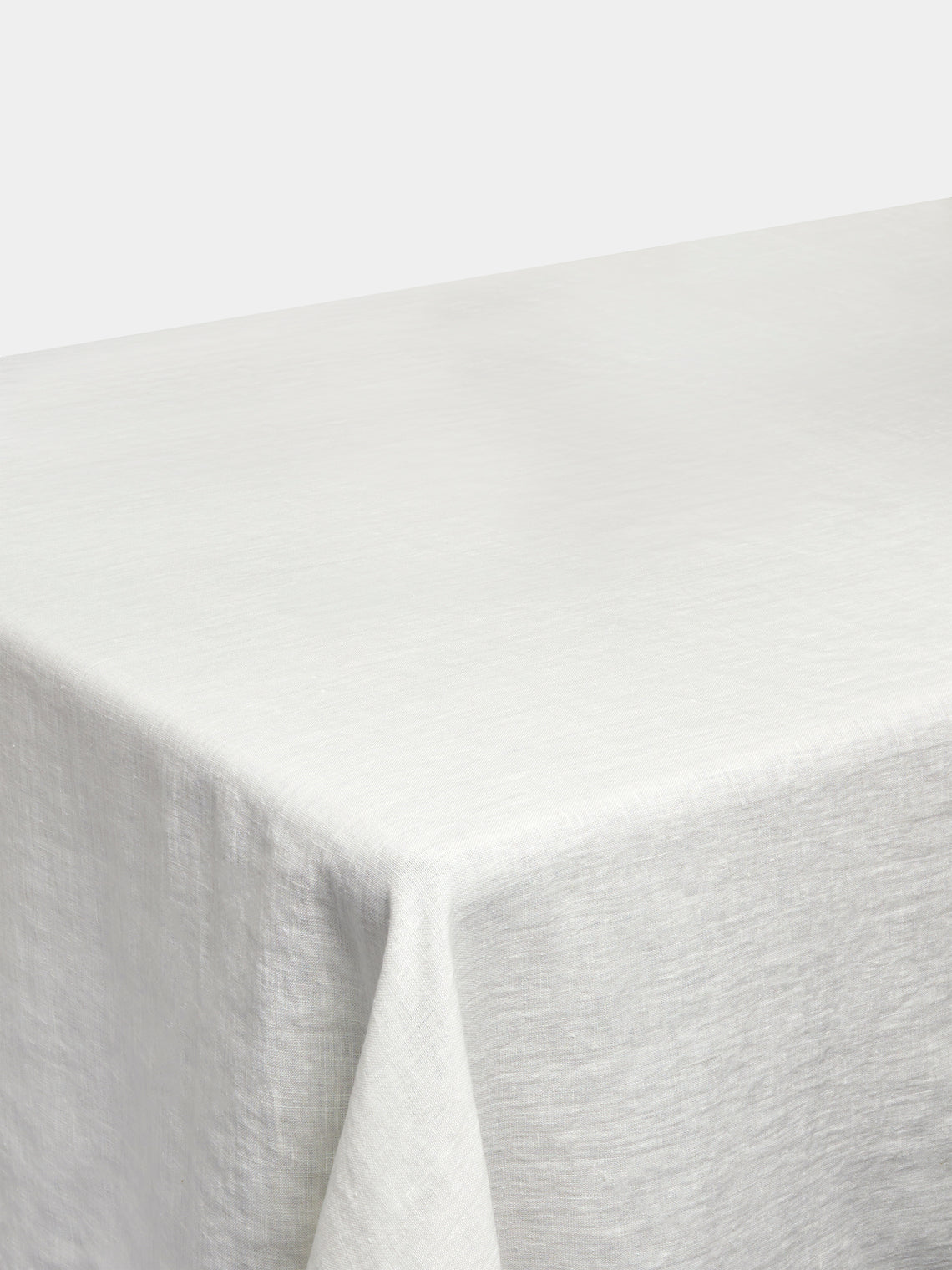 Madre Linen - Contrast Edge Linen Tablecloth - White - ABASK