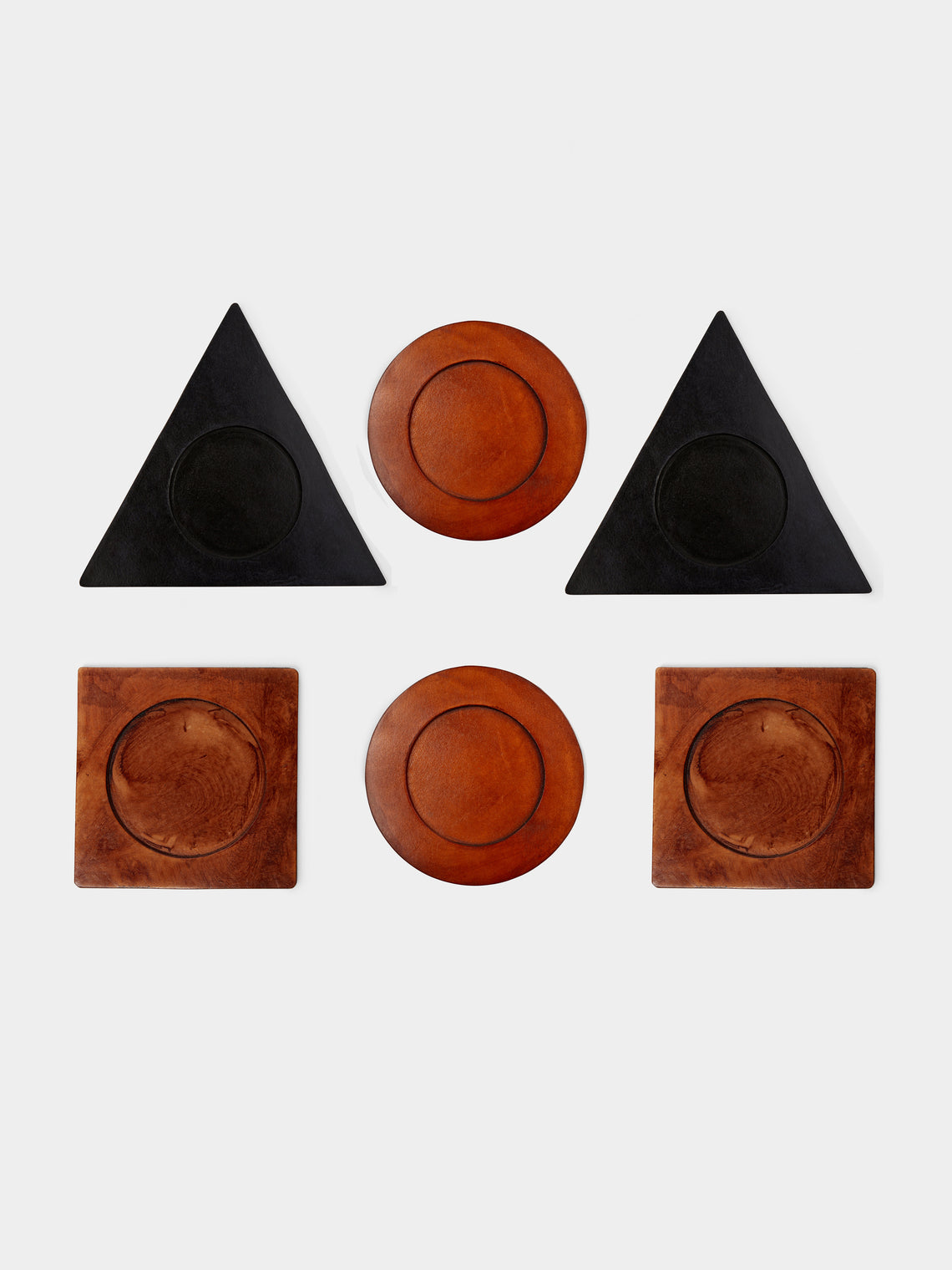 Peter Speliopoulos Projects - Hand-Stained Leather Coasters (Set of 6) -  - ABASK - 