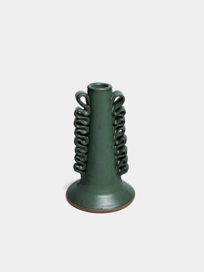 Perla Valtierra - Ribete Small Candle Holder - Green - ABASK - 