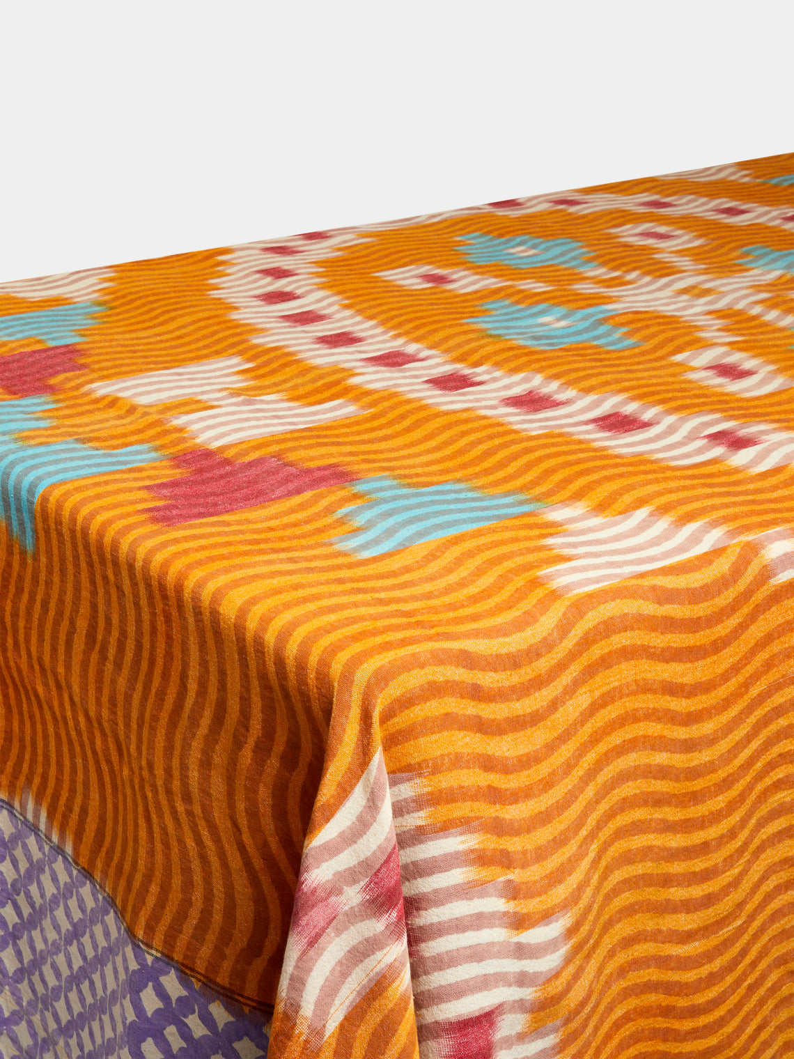 Gregory Parkinson - Sunset Wave Block-Printed Cotton Tablecloth - Multiple - ABASK