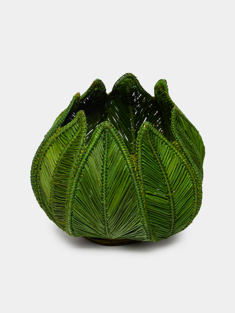 Artesanías del Atlántico - Handwoven Stromanthe Palm Vase - Green - ABASK - 