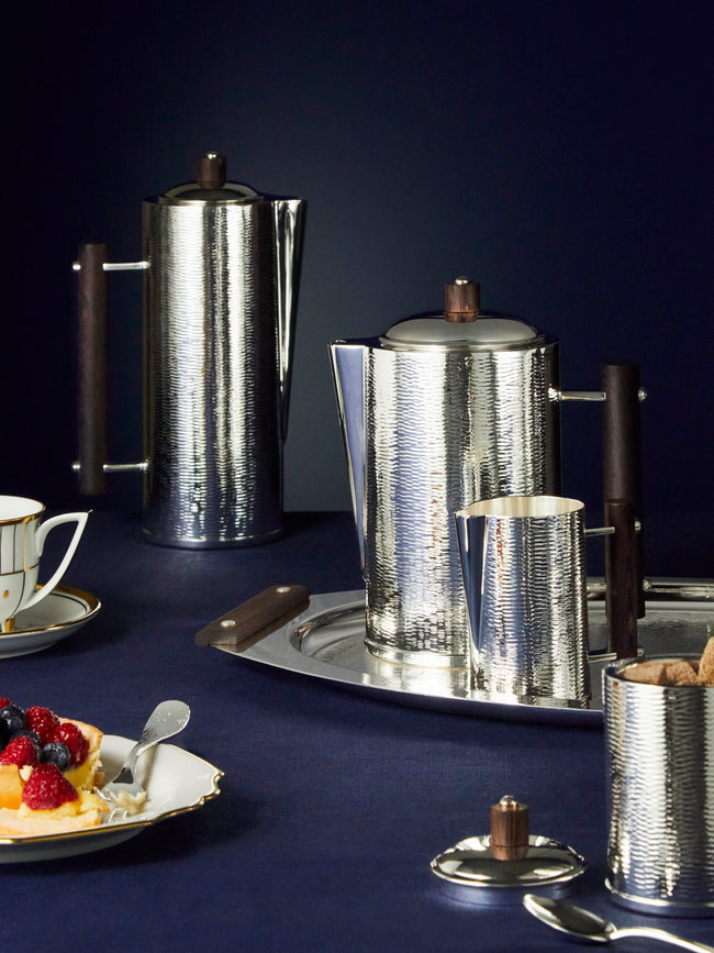 Zanetto - Ebony Silver Plated Tea and Coffee Set - Silver - ABASK