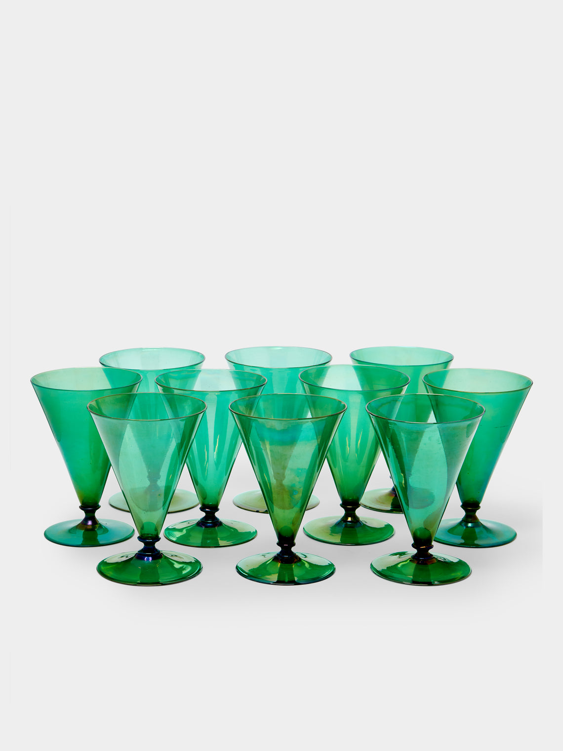 Antique and Vintage - 1930s Murano Lustre Large Wine Glass (Set of 10) -  - ABASK