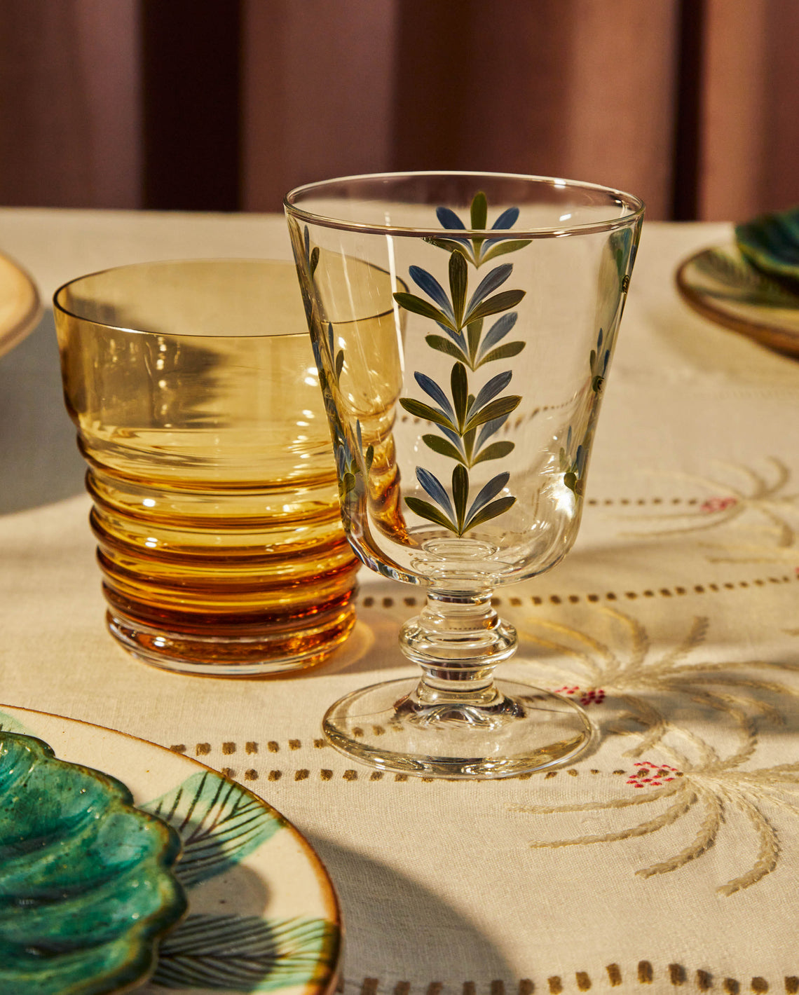Hand-Painted Jalisco Stemmed Glass (Set of 6)