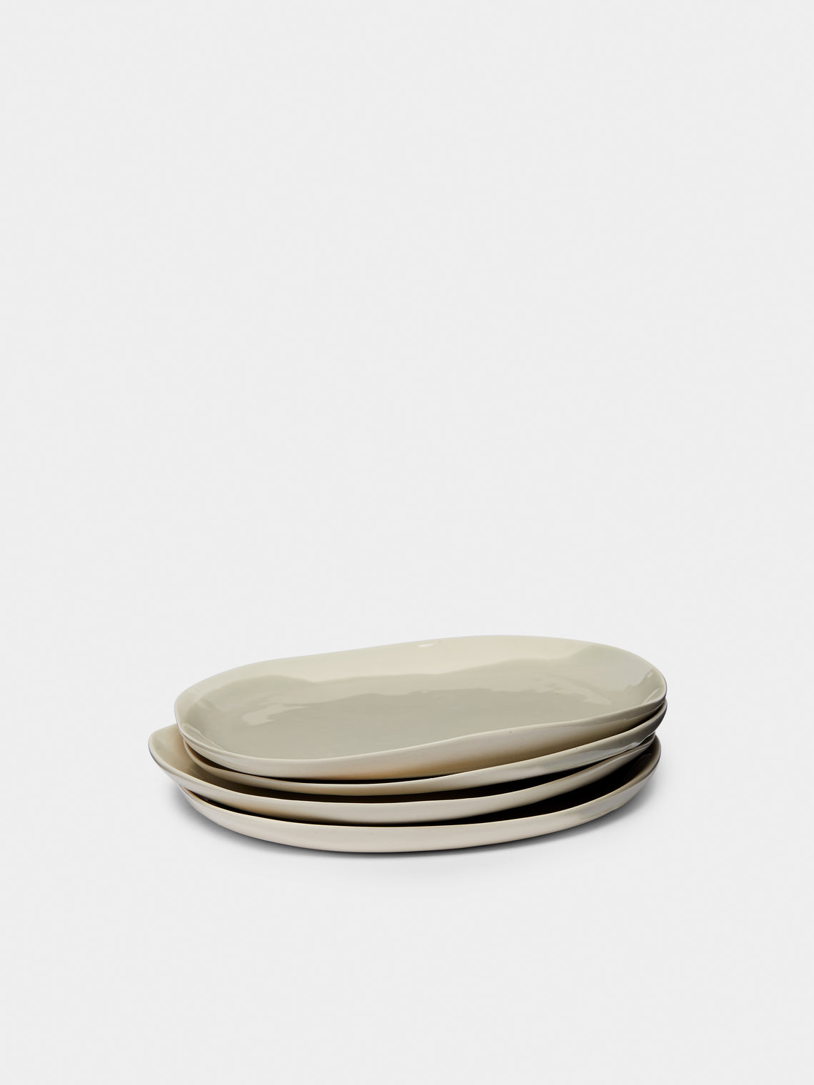 Pottery & Poetry - Hand-Glazed Porcelain Side Plates (Set of 4) - Grey - ABASK
