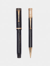 Antique and Vintage - 1926 Parker Duofold Pen & Pencil Set - Black - ABASK - 