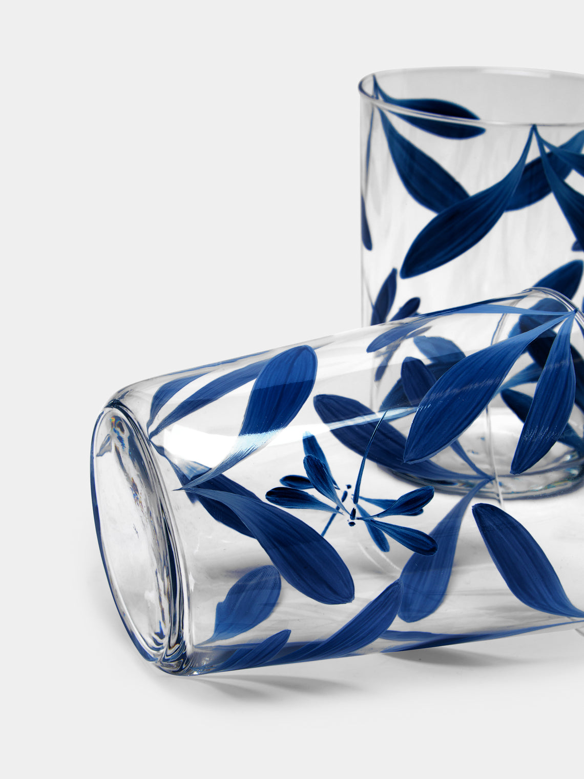 Los Vasos de Agua Clara - Melides Hand-Painted Glass Tumbler (Set of 6) - Clear - ABASK
