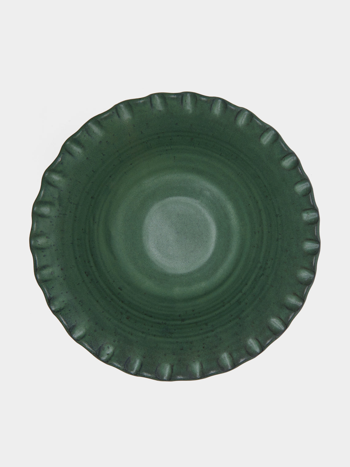 Perla Valtierra - Hand-Glazed Ceramic Large Serving Bowl - Green - ABASK