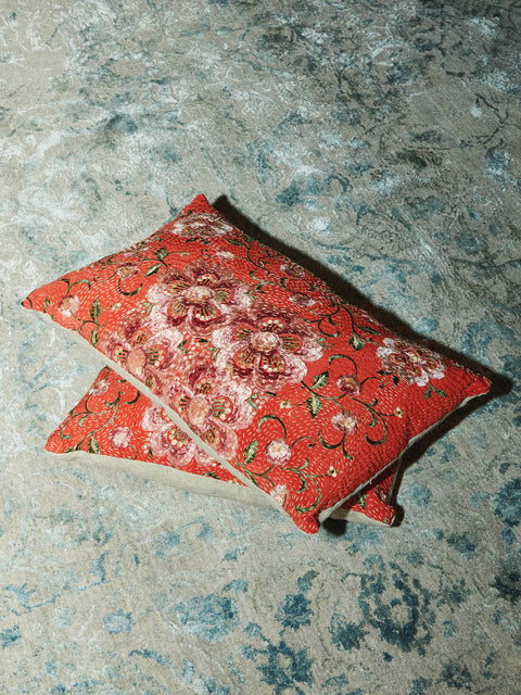 By Walid - 19th-Century Chinese Embroidery Silk Cushion -  - ABASK