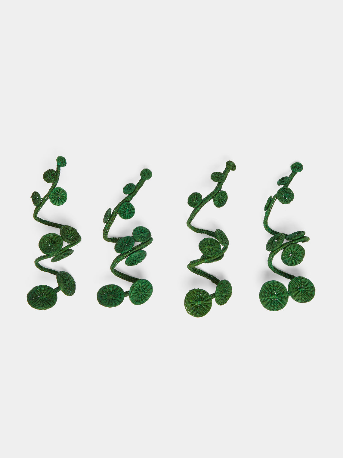 Artesanías del Atlántico - Ginger Handwoven Palm Napkin Rings (Set of 4) - Green - ABASK