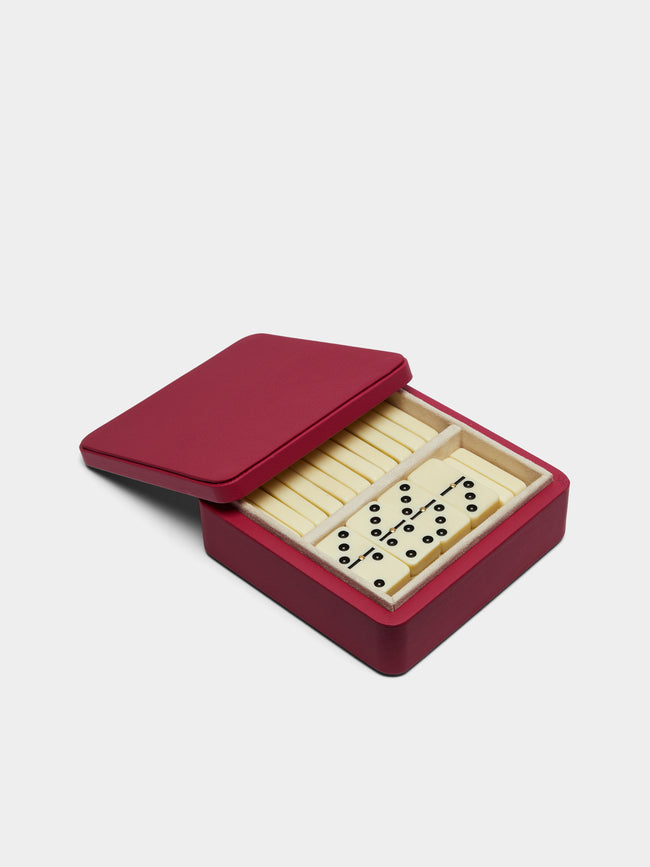 William & Son - Leather Dominoes Set - Red - ABASK - 