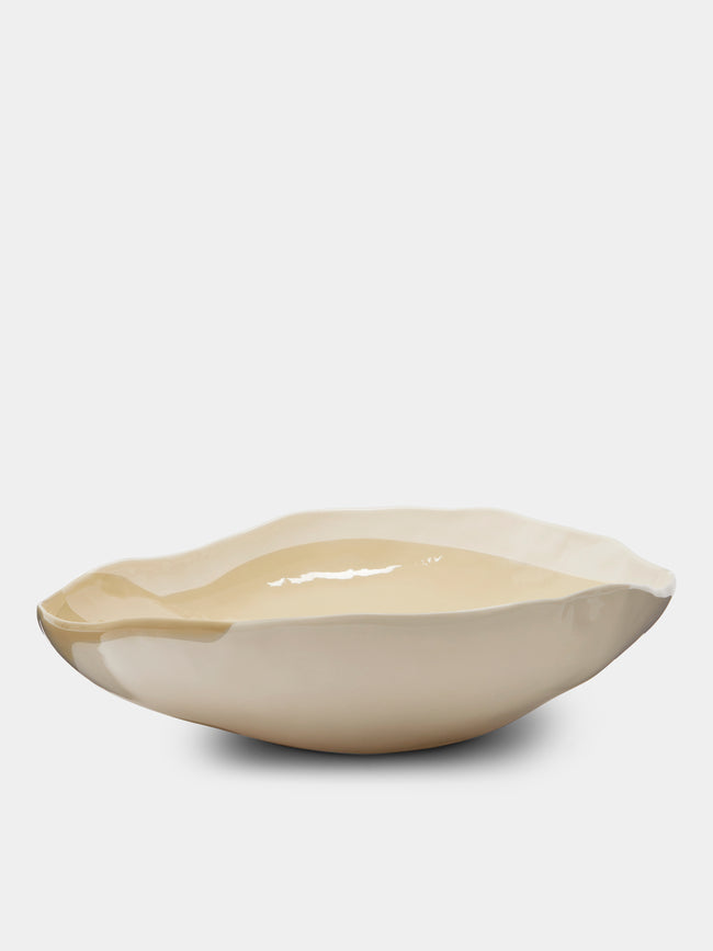 Pottery & Poetry - Hand-Glazed Porcelain Salad Bowl - Beige - ABASK - 
