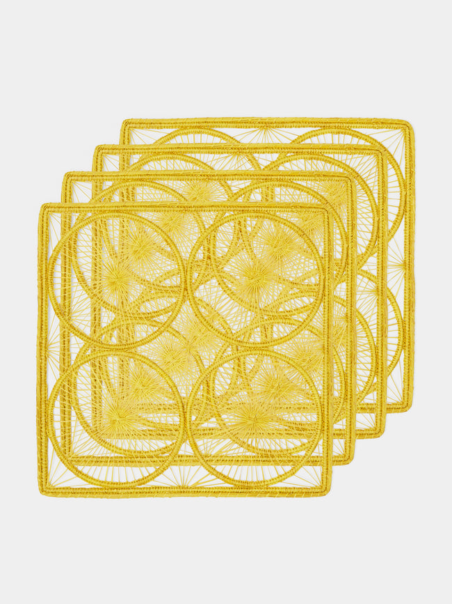 Artesanías del Atlántico - Circles Placemat (Set of 4) - Yellow - ABASK