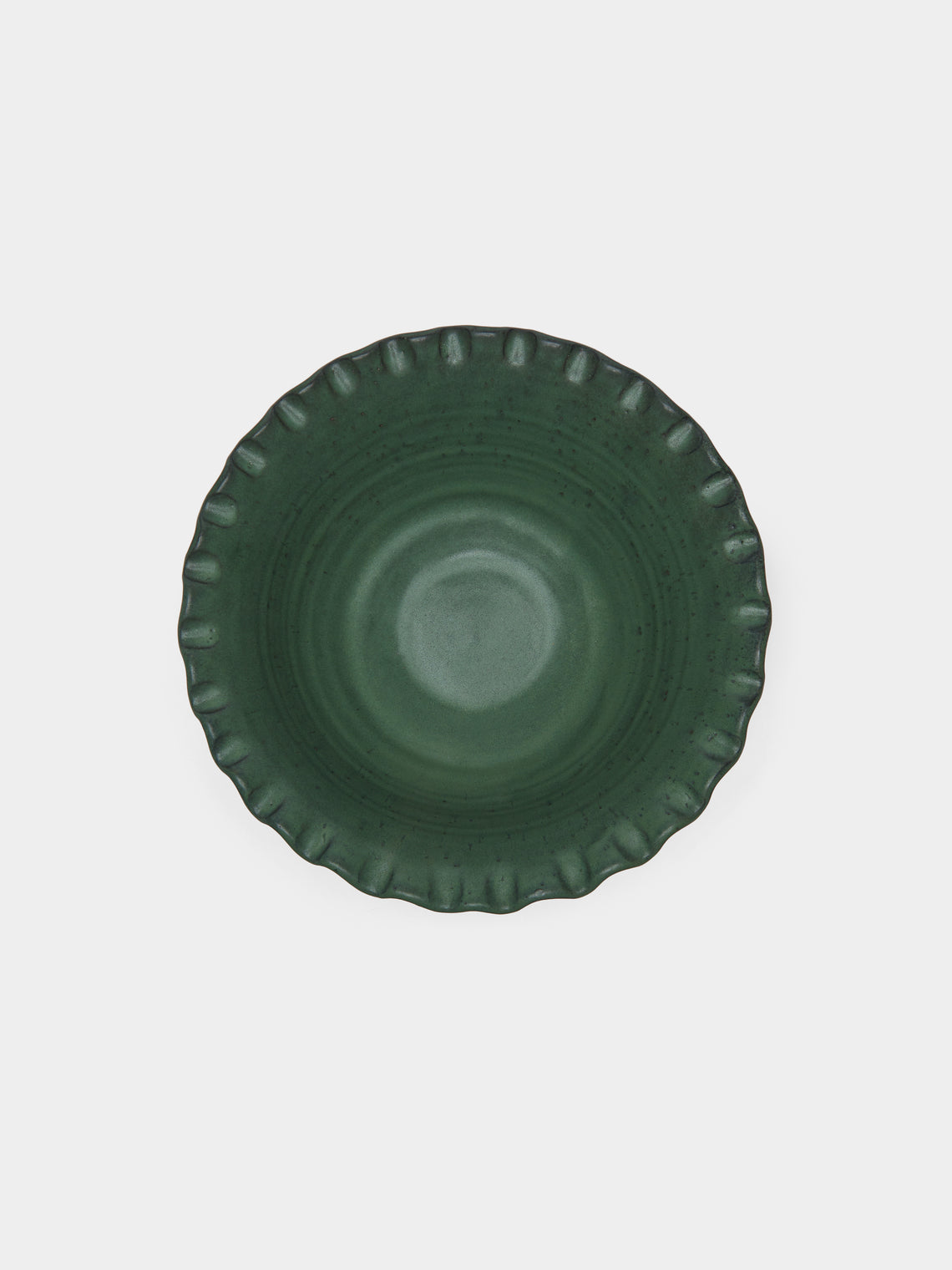 Perla Valtierra - Hand-Glazed Ceramic Small Serving Bowl - Green - ABASK