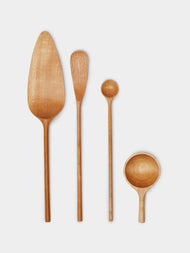Jaejin Choi - Hand-Carved Birch Mixed Utensils (Set of 4) -  - ABASK - 