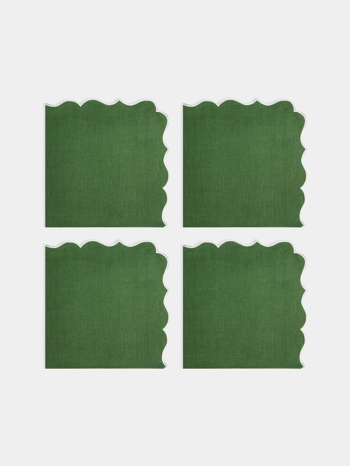 Los Encajeros - Alhambra Linen Napkin (Set of 4) - Green - ABASK