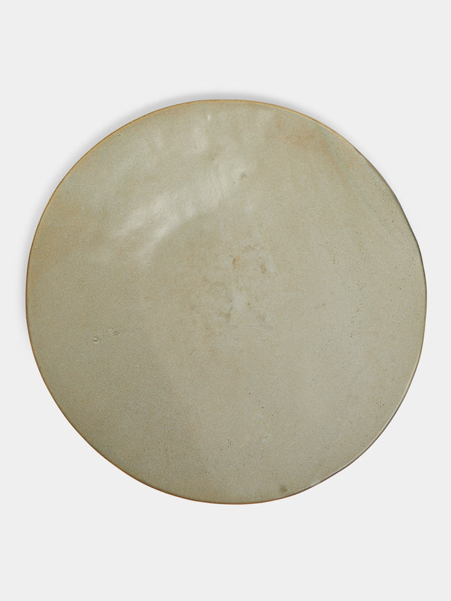 Mervyn Gers Ceramics - Hand-Glazed Ceramic Extra Large Flat Round Platter - Beige - ABASK - 