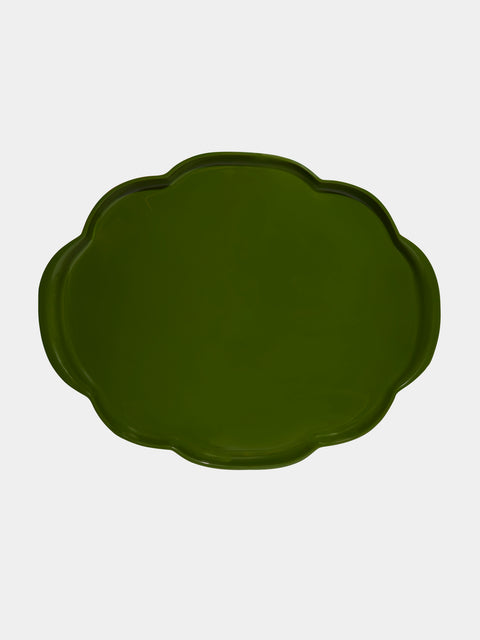 The Lacquer Company - Lacquered Oval Tray - Green - ABASK - 