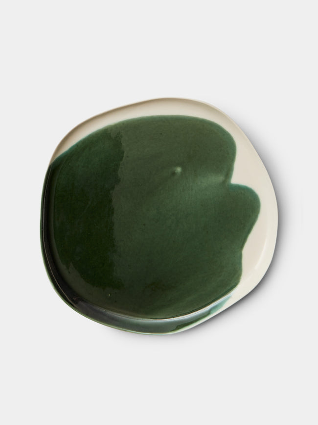 Pottery & Poetry - Hand-Glazed Porcelain Dinner Plates (Set of 4) - Green - ABASK - 